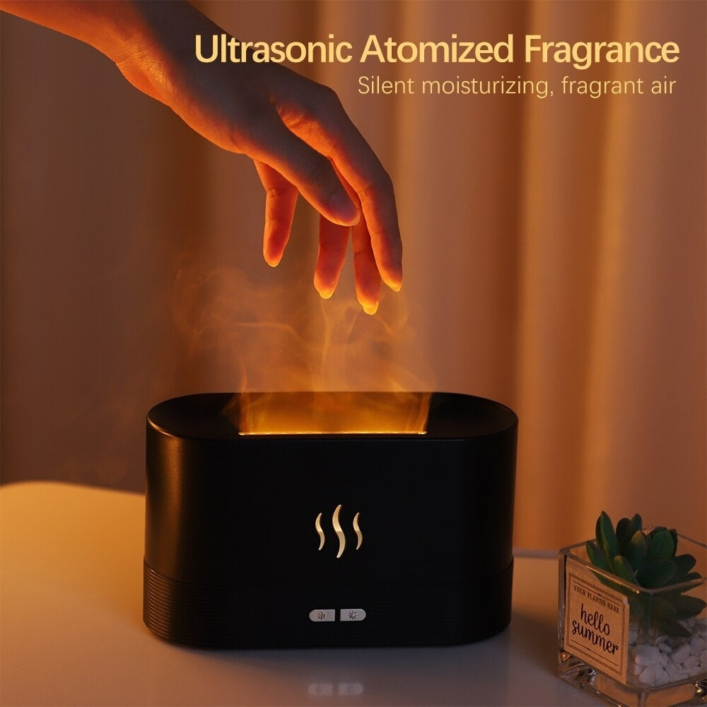 Flame Aromatherapy Diffuser Air Humidifier Fogger Led Essential Oil Diffuser Fragrance Diffusers Ultrasonic Cool Mist Image 4