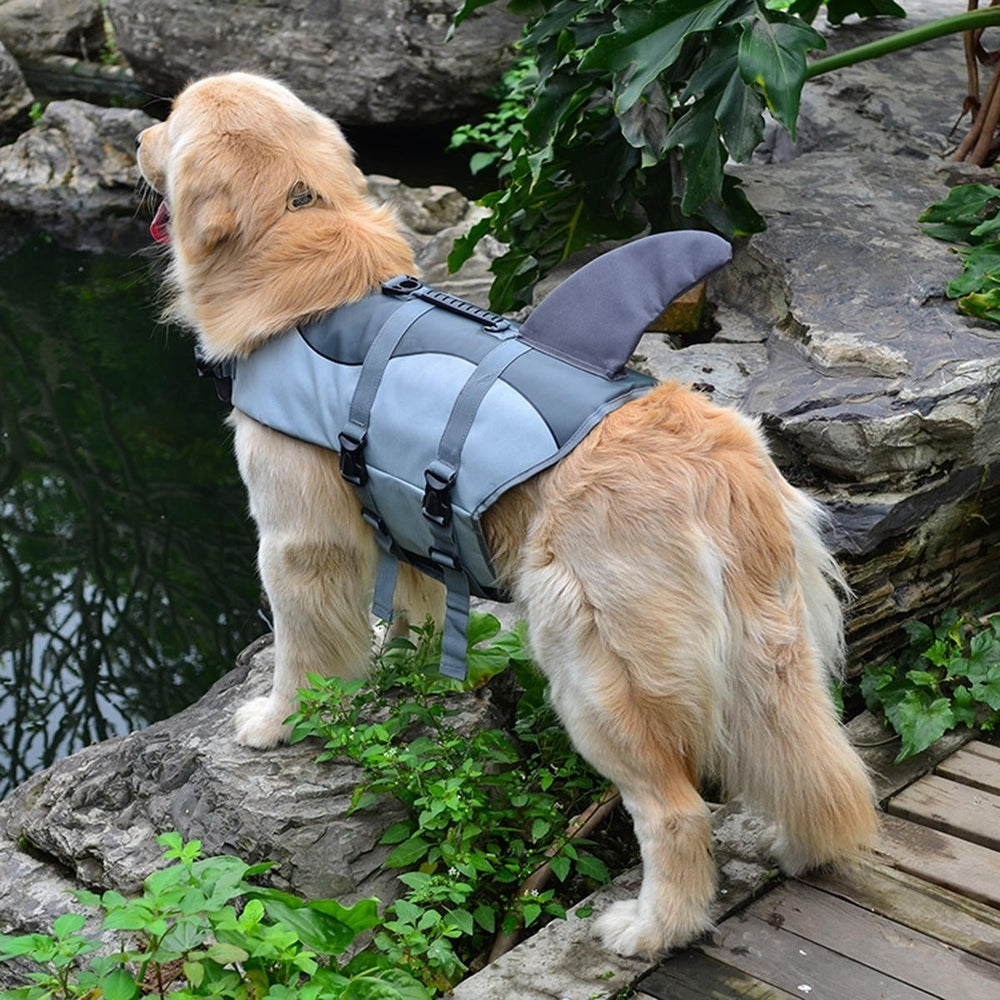 Float Pet Life Jacket Dog Lifesaver Safety Shark Safe Vest Swimming Training Image 2