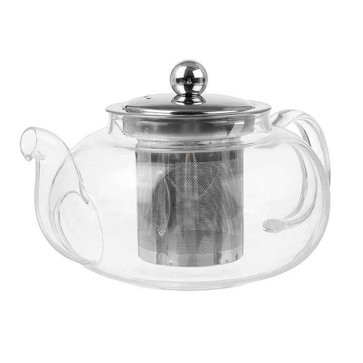 Glass Teapot 600-1000ML Coffee Tea Pot With Stainless Steel Glass Filter Infuser Image 1