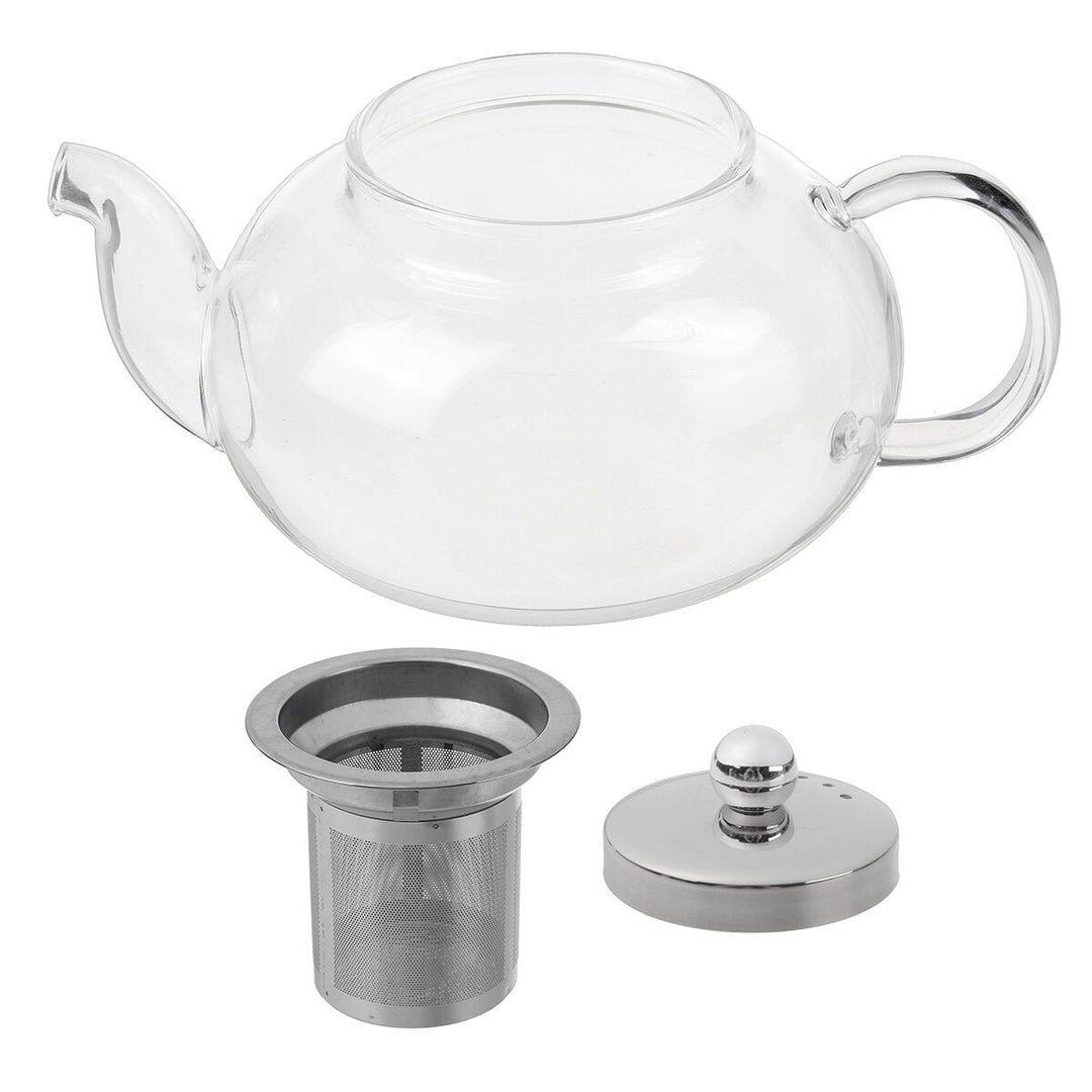 Glass Teapot 600-1000ML Coffee Tea Pot With Stainless Steel Glass Filter Infuser Image 8