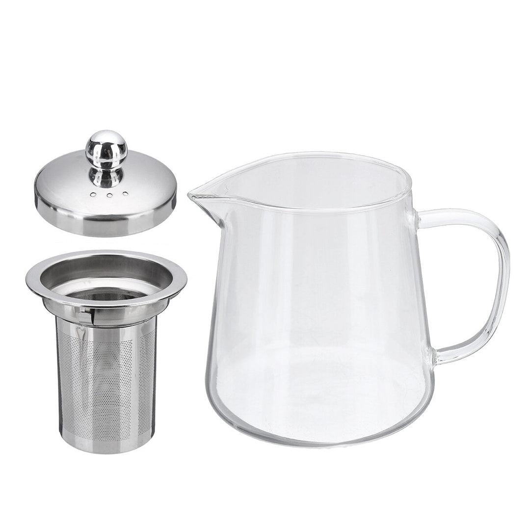 Glass Teapot 600-1000ML Coffee Tea Pot With Stainless Steel Glass Filter Infuser Image 10