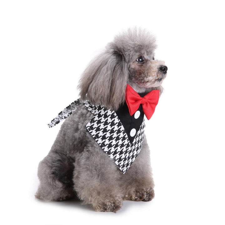 Formal Dog Bow Ties Tuxedo Bandana Collar with Bowtie Adjustable Neckerchief for Party DTTT Image 2