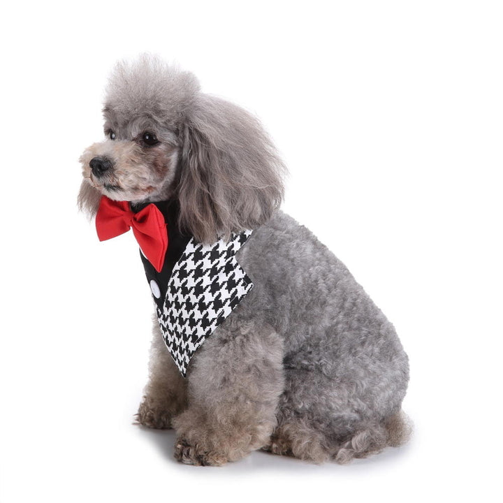 Formal Dog Bow Ties Tuxedo Bandana Collar with Bowtie Adjustable Neckerchief for Party DTTT Image 3