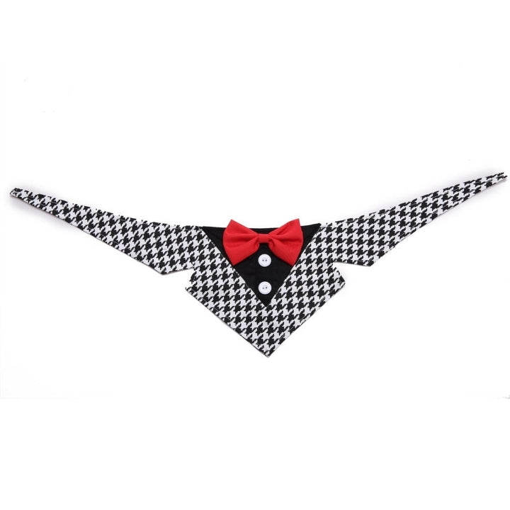 Formal Dog Bow Ties Tuxedo Bandana Collar with Bowtie Adjustable Neckerchief for Party DTTT Image 5