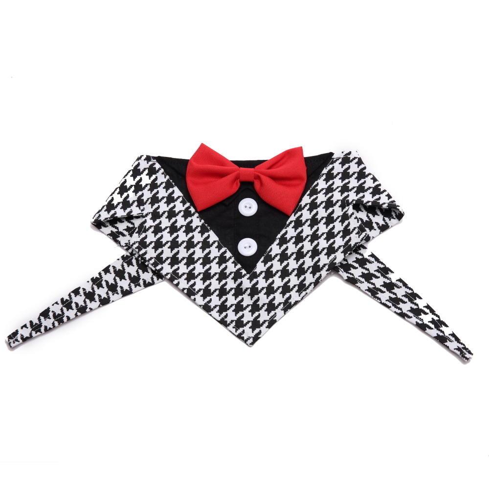 Formal Dog Bow Ties Tuxedo Bandana Collar with Bowtie Adjustable Neckerchief for Party DTTT Image 6