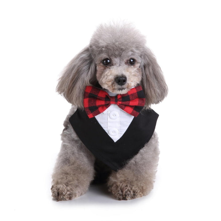 Formal Dog Tuxedo Bandana Ties Adjustable Neckerchief Pet Bow Tie for Wedding Party DTTT Image 1