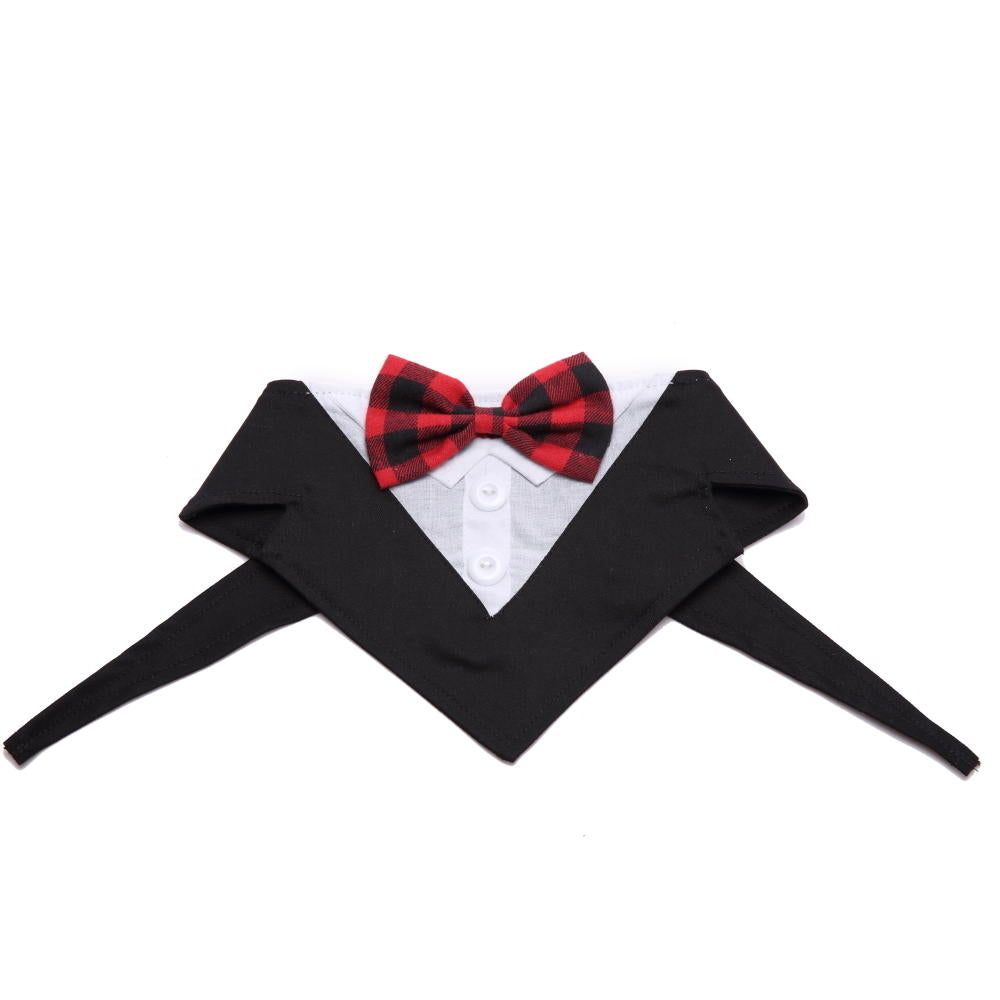 Formal Dog Tuxedo Bandana Ties Adjustable Neckerchief Pet Bow Tie for Wedding Party DTTT Image 2