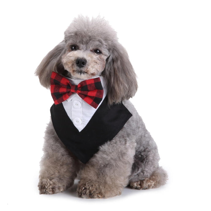 Formal Dog Tuxedo Bandana Ties Adjustable Neckerchief Pet Bow Tie for Wedding Party DTTT Image 6