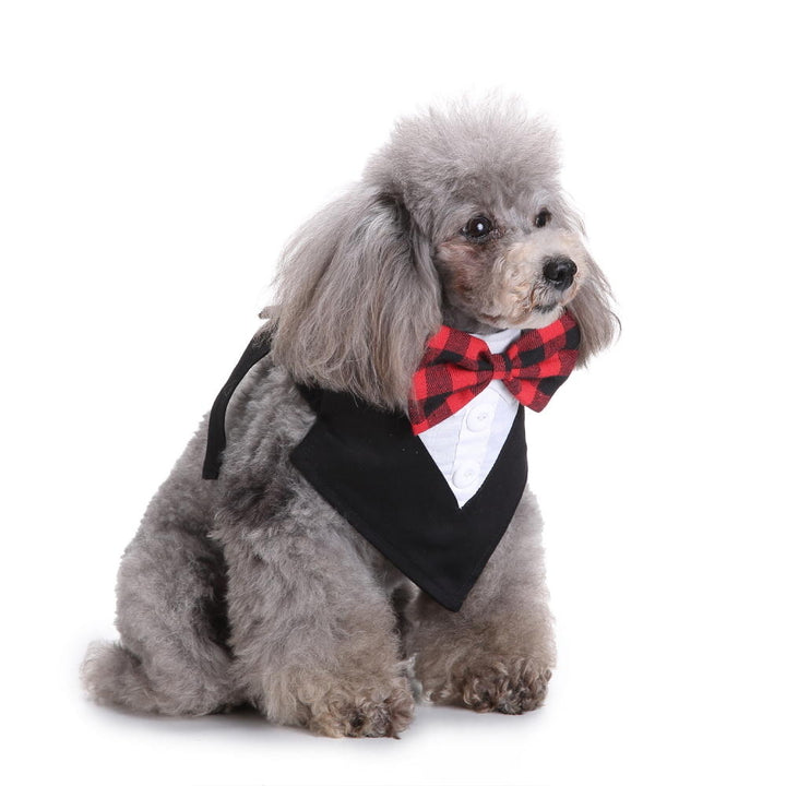 Formal Dog Tuxedo Bandana Ties Adjustable Neckerchief Pet Bow Tie for Wedding Party DTTT Image 7