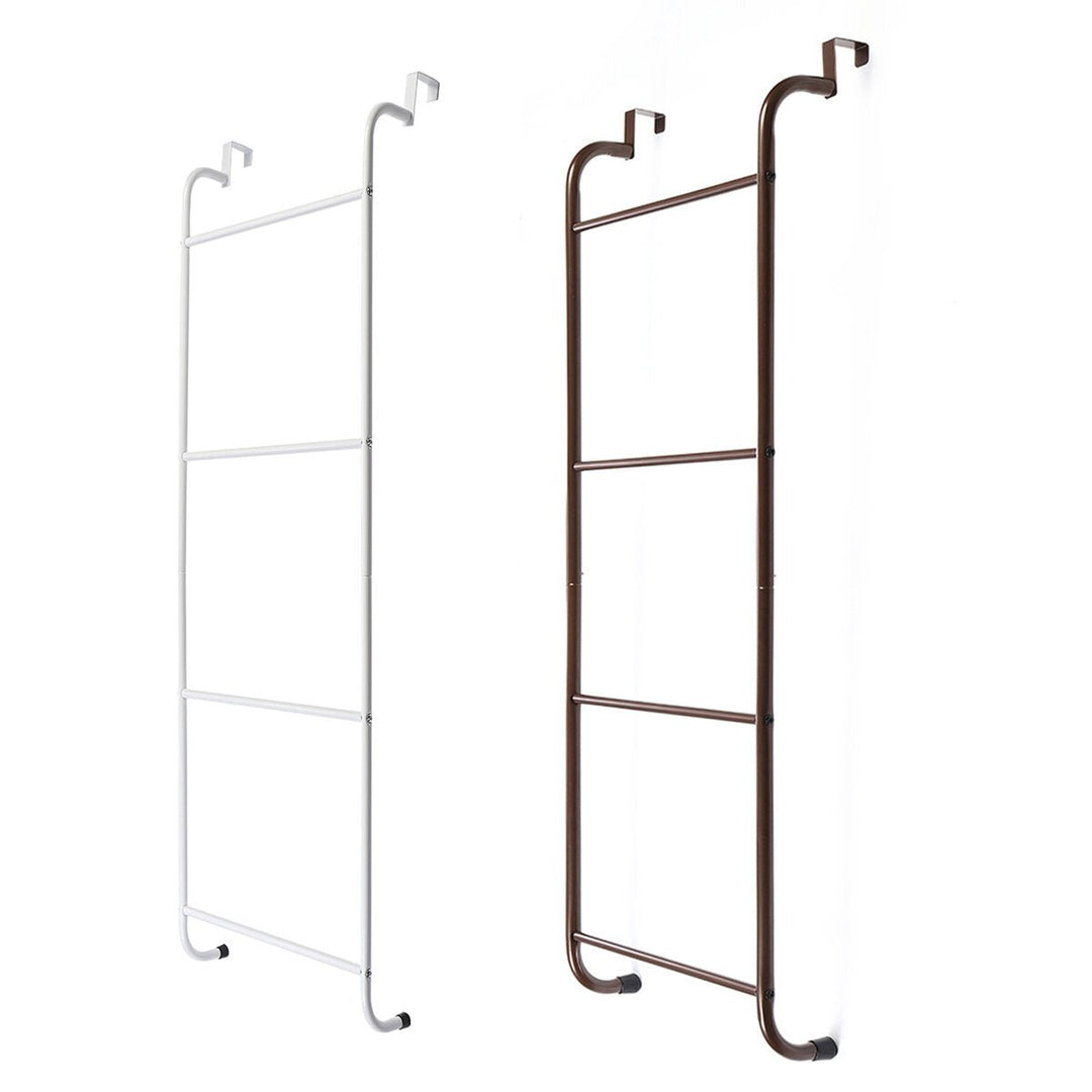 Four Layers of Hooks Behind The Door Towel Bar Towel Rack No Perforation No Trace Bathroom Shelf Hanger Rack Storage Image 1