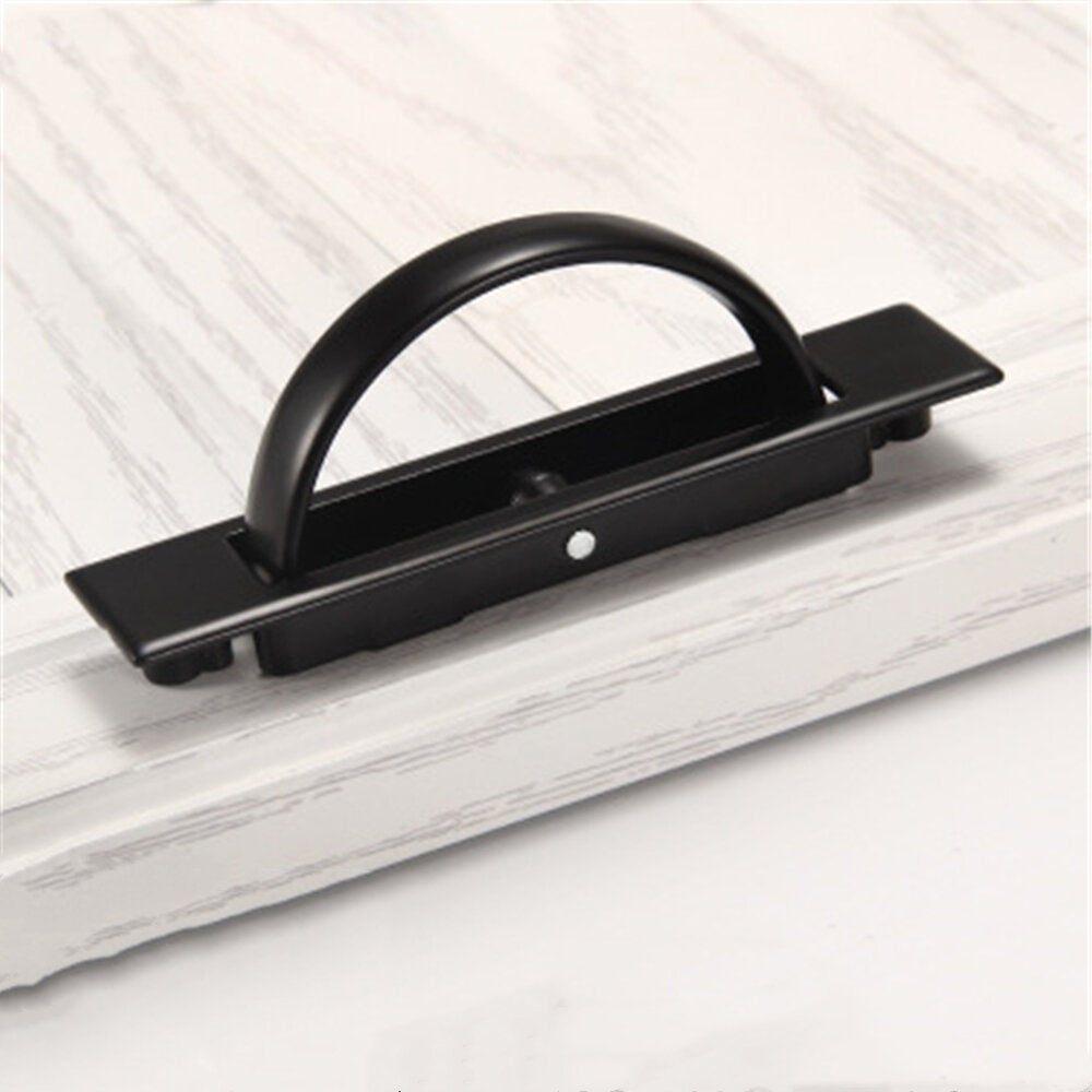 Handle Embedded In Tatami Cabinet Door Invisible Modern Simple Black Drawer Rotating Hidden Platform Image 6