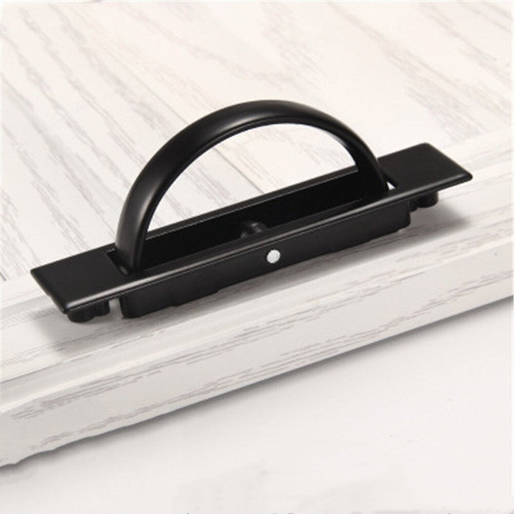 Handle Embedded In Tatami Cabinet Door Invisible Modern Simple Black Drawer Rotating Hidden Platform Image 1