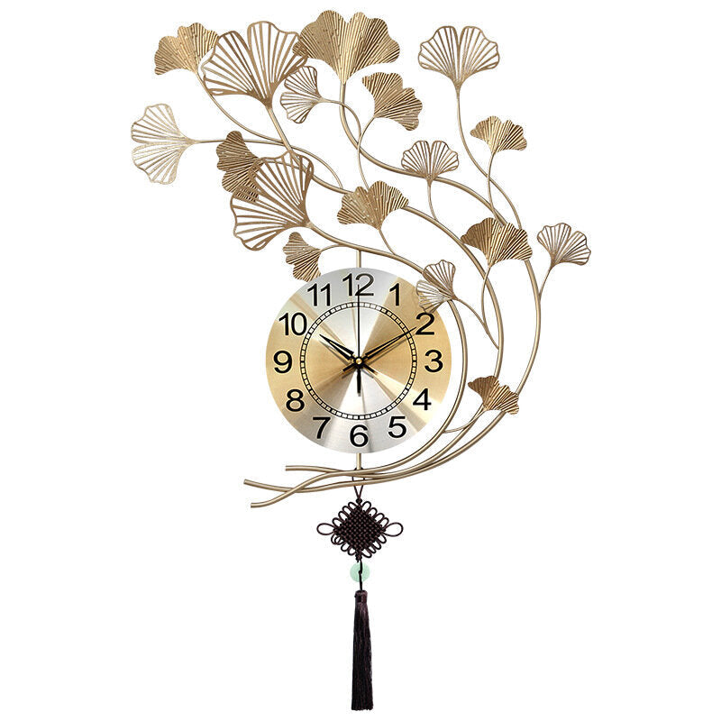 Ginkgo Leaf Clock Wall Clock Living Room Home Fashion Personality Creative Wall Clock Modern Minimalist Decoration Image 1