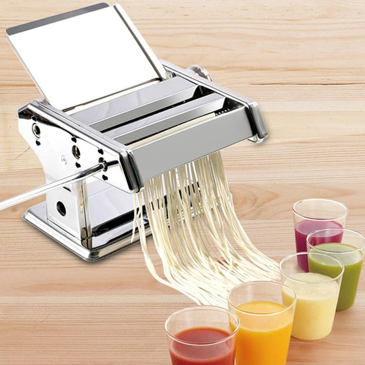 Fresh Pasta Maker Roller Machine Dough Making Noodle Maker Home Stainless Steel Tools Kit Black Handle Image 3