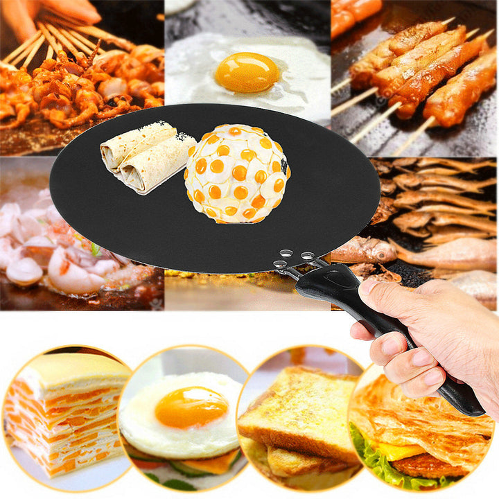 Frying Pan Non-Stick Flat Iron Steak Pancake Pizza Griddle Baking Kitchen Cookware 30CM Image 5