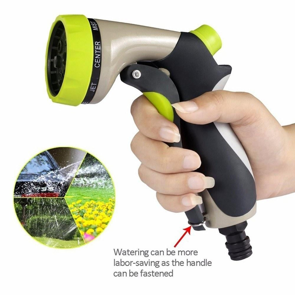 Garden Hose Nozzle 8 Patterns High Pressure for Outdoor Watering Plants, Lawns, Car Washing and Pets Showering Image 2