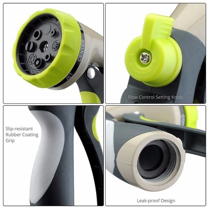 Garden Hose Nozzle 8 Patterns High Pressure for Outdoor Watering Plants, Lawns, Car Washing and Pets Showering Image 7