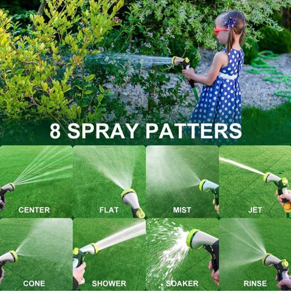 Garden Hose Nozzle 8 Patterns High Pressure for Outdoor Watering Plants, Lawns, Car Washing and Pets Showering Image 11