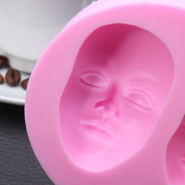 Human Face Silicone Fondant Mold Chocolate Polymer Clay Mould Image 4