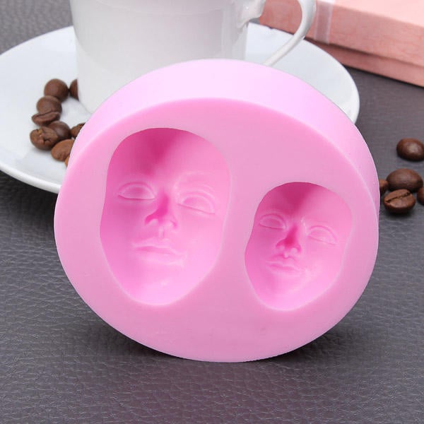 Human Face Silicone Fondant Mold Chocolate Polymer Clay Mould Image 7