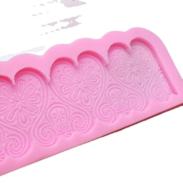 Heart Shape Silicone Fondant Lace Mold Cake Decorating Mould Image 2