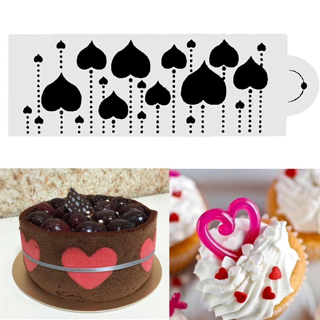 Heart Side Cake Stencil Fondant Designer Decorating Craft Cookie Baking Tool Image 5