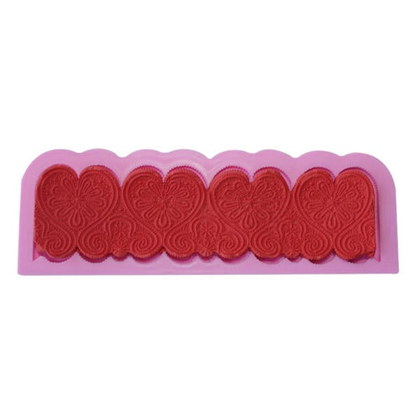 Heart Shape Silicone Fondant Lace Mold Cake Decorating Mould Image 6