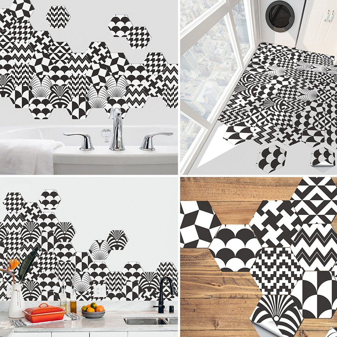 Hexagonal Floor Stickers Special-Shaped Tile Self-Adhesive Bathroom Toilet Waterproof And Wear-Resistant Wall Image 2