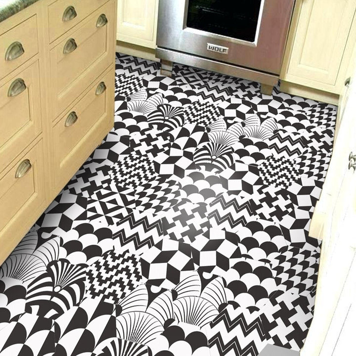 Hexagonal Floor Stickers Special-Shaped Tile Self-Adhesive Bathroom Toilet Waterproof And Wear-Resistant Wall Image 3