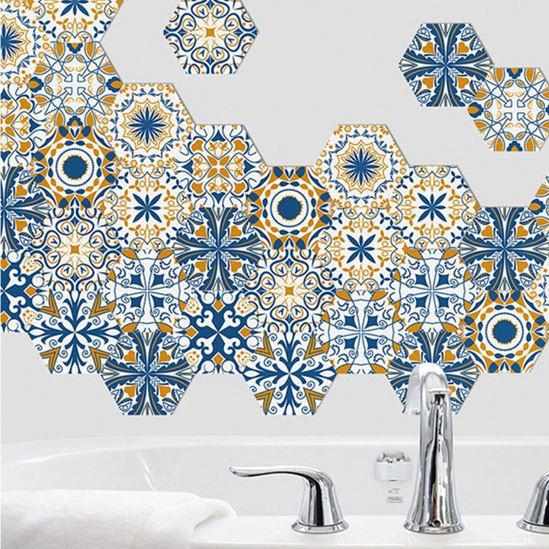 Hexagonal Floor Stickers Special-Shaped Tile Self-Adhesive Bathroom Toilet Waterproof And Wear-Resistant Wall Image 4