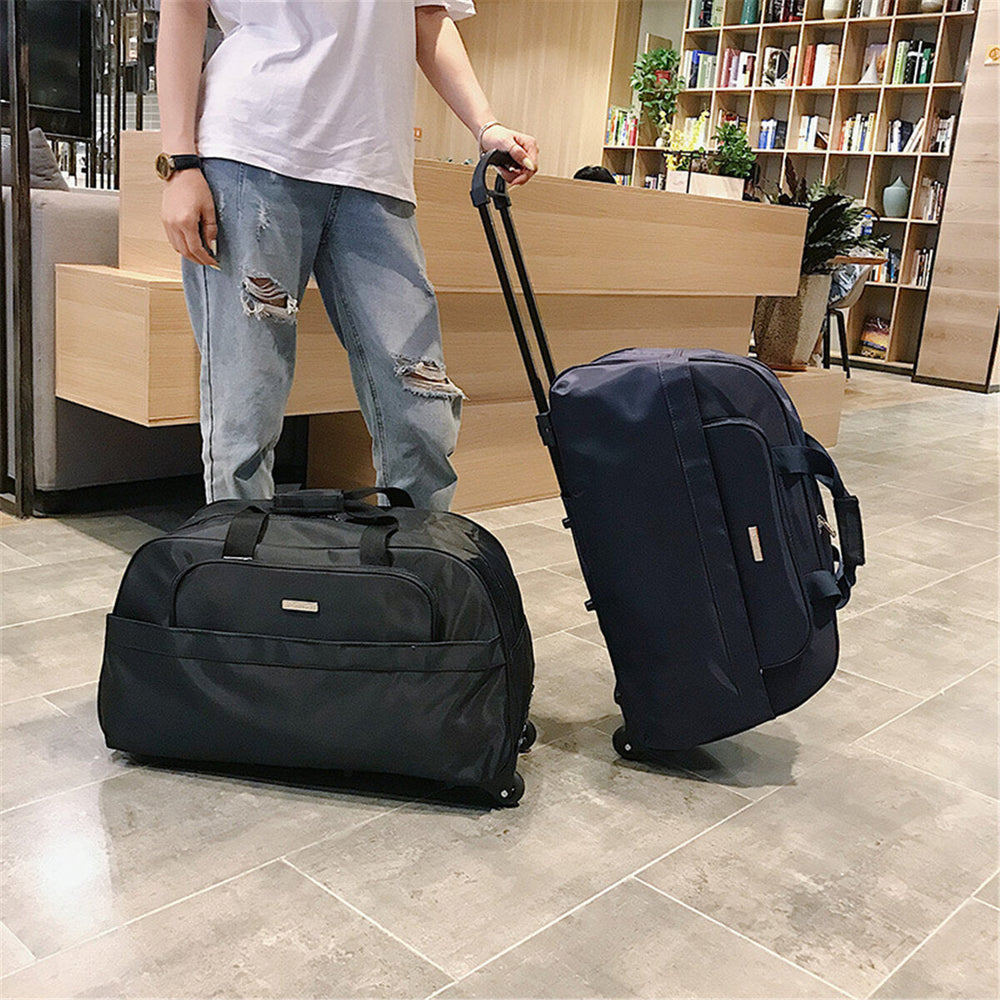 High Capacity Travel Duffle Luggage Trolley Bag With Wheels Rolling Suitcase Travel Bags Carry-On Bag Image 2