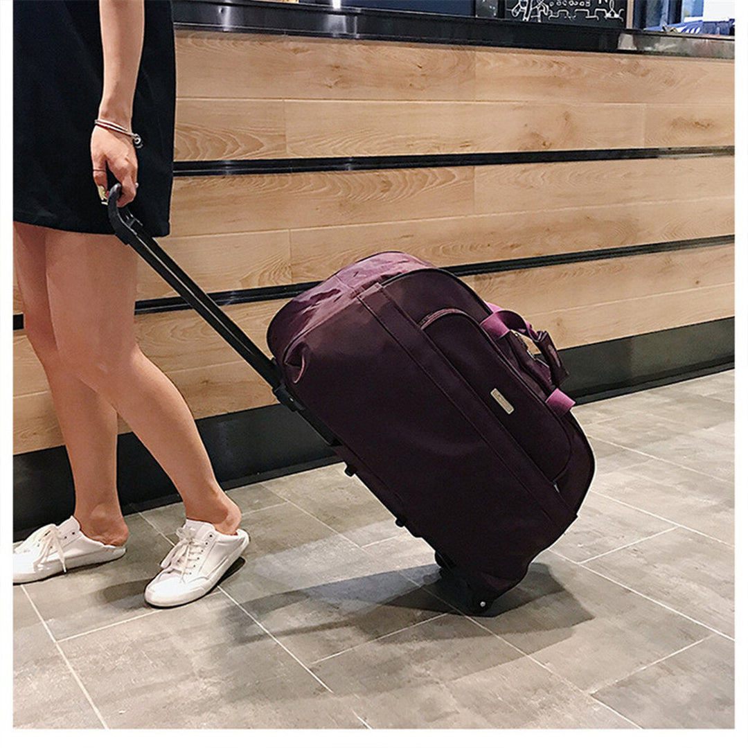 High Capacity Travel Duffle Luggage Trolley Bag With Wheels Rolling Suitcase Travel Bags Carry-On Bag Image 3