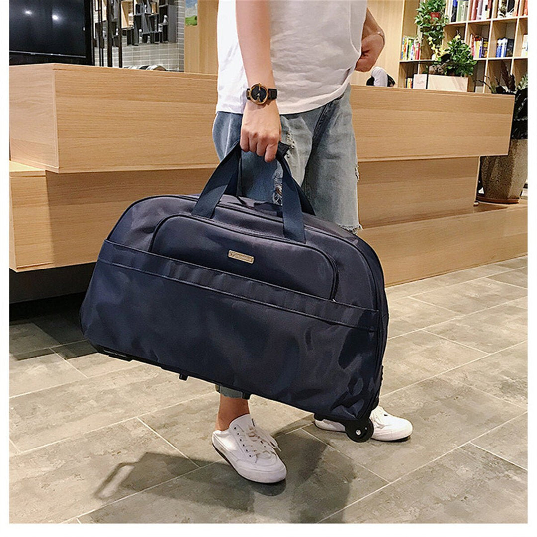 High Capacity Travel Duffle Luggage Trolley Bag With Wheels Rolling Suitcase Travel Bags Carry-On Bag Image 5