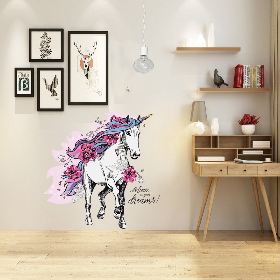 Magical Running Horse Removable PVC Wall Sticker Background Kids Bedroom Decals Image 5