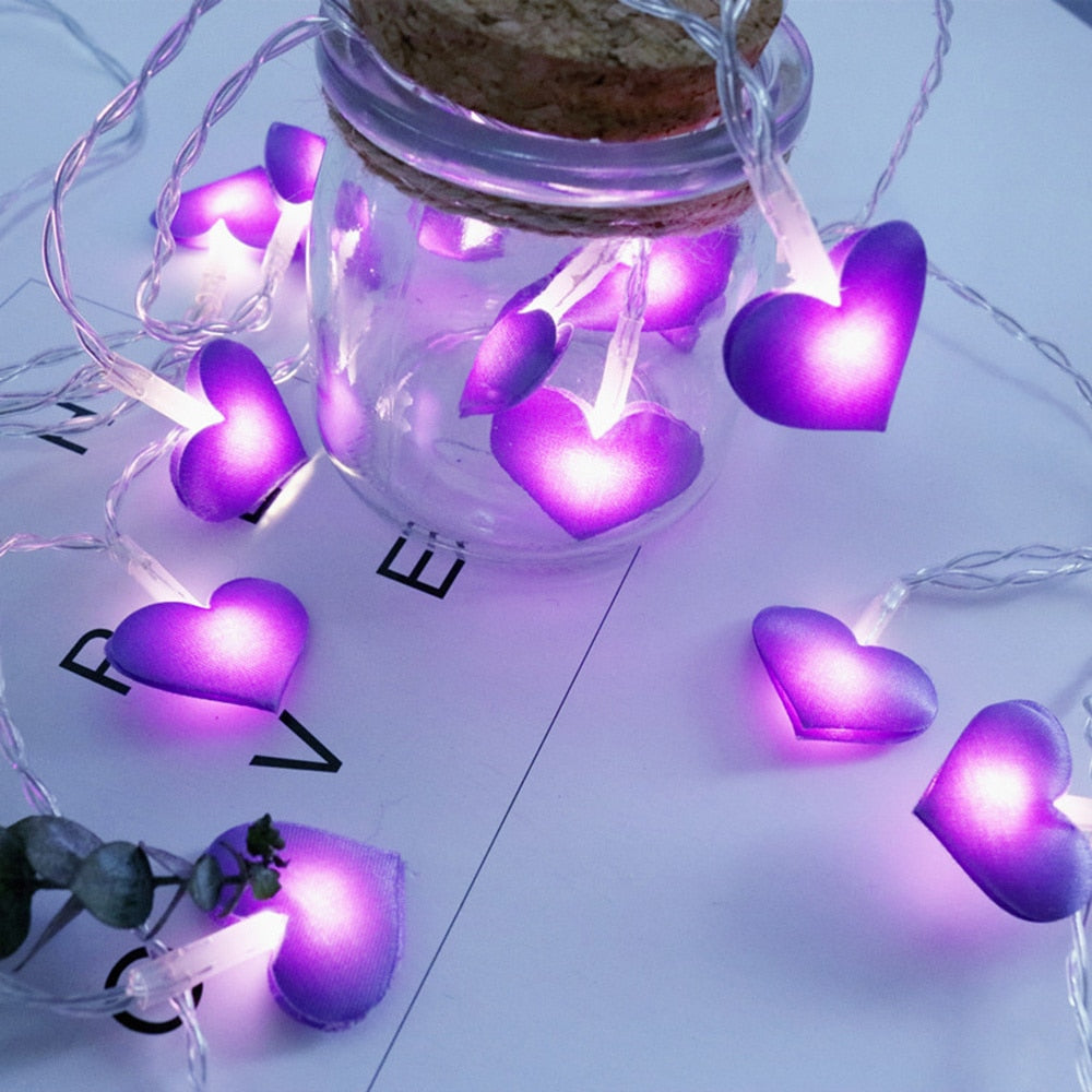 LED Heart Shape String Lights 1.5M 3M Indoor Fairy Christmas Decoration Garland For Valentines Day Living Room Image 4