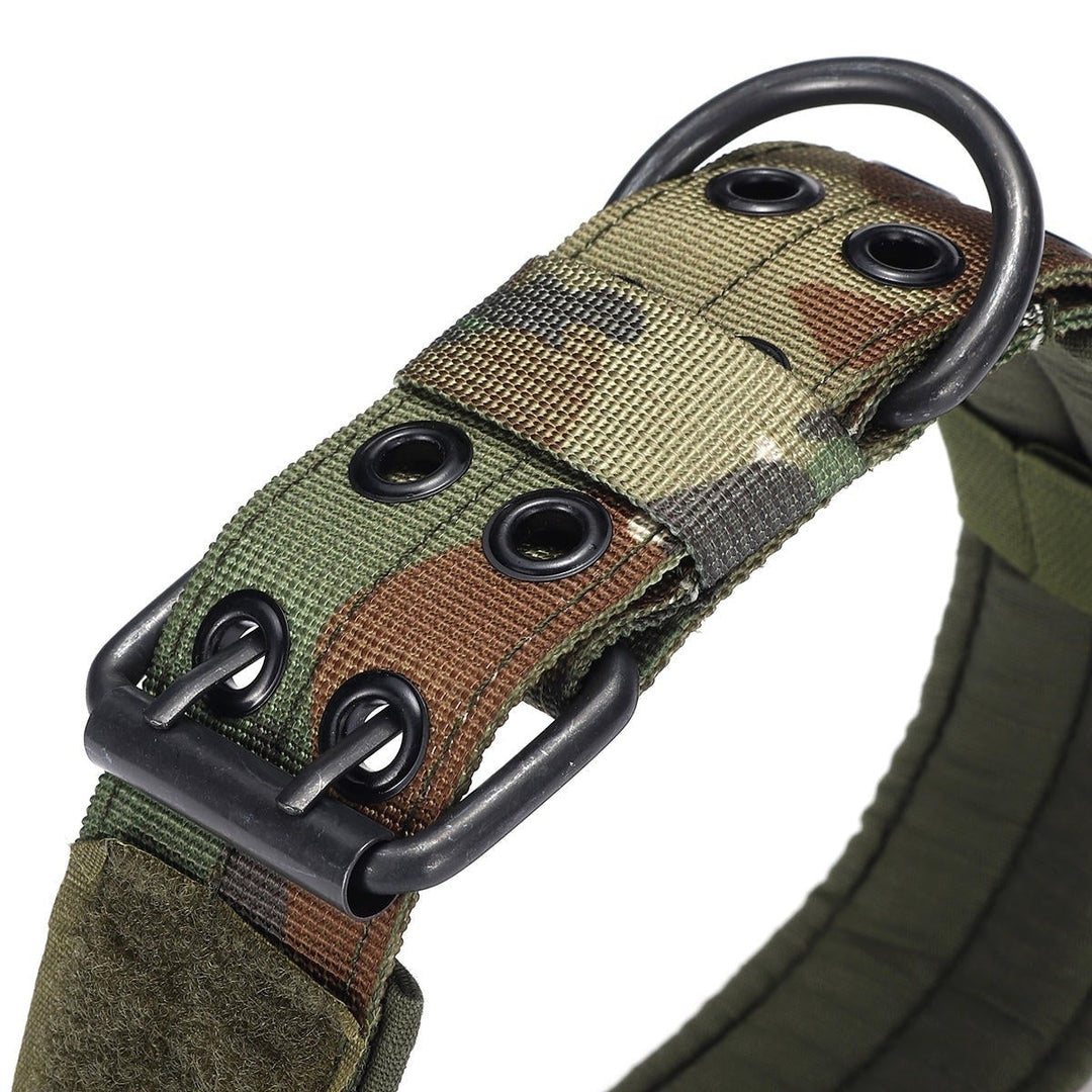 M Tactical Military Adjustable Dog Training Collar Nylon Leash w,Metal Buckle Image 5