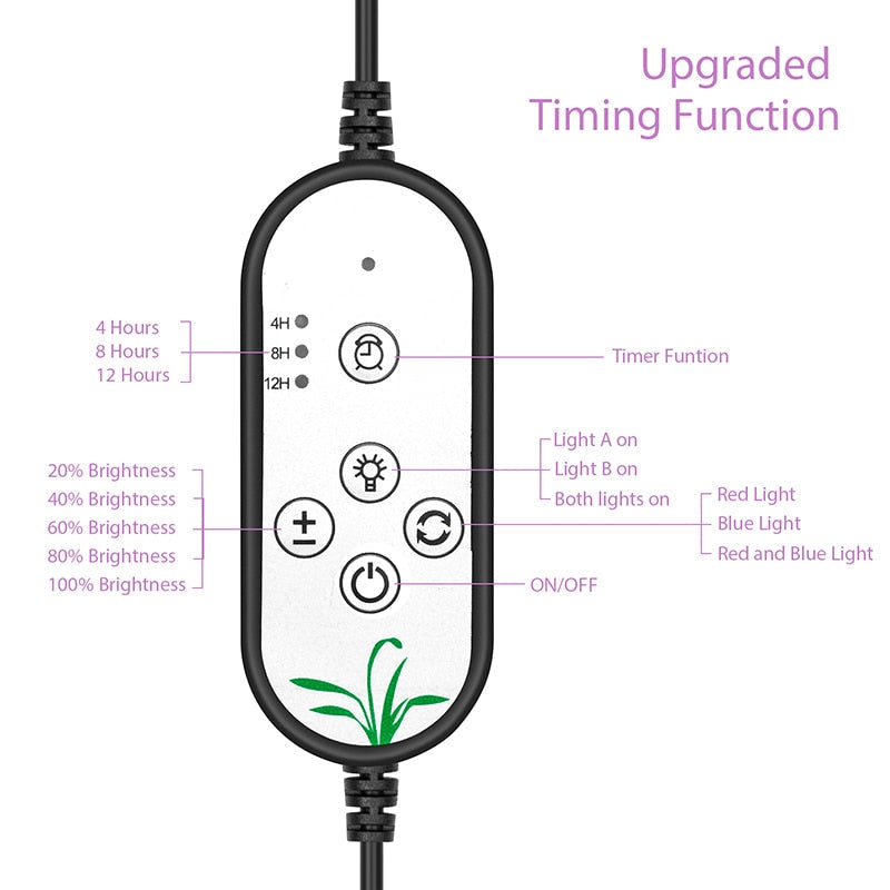 LED Grow Light USB Phyto Lamp Full Spectrum Fitolamp With Control Phytolamp For Plants Seedlings Flower Home Tent Image 4