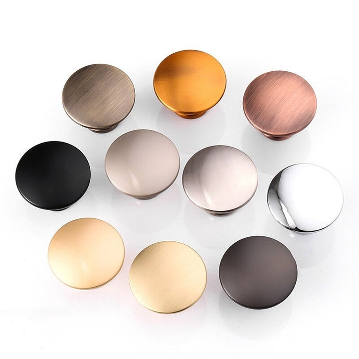 Modern Cupboard Pull Drawer Knobs Zinc Alloy Furniture Wardrobe Round Handle Pulls Image 1