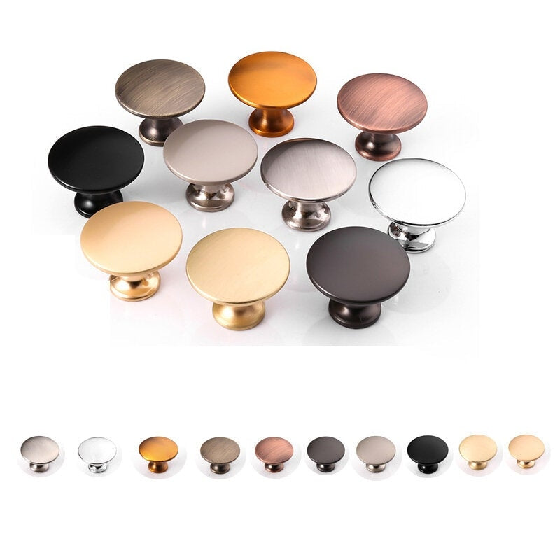 Modern Cupboard Pull Drawer Knobs Zinc Alloy Furniture Wardrobe Round Handle Pulls Image 2