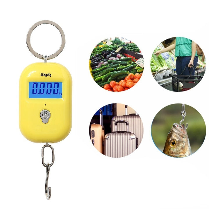 Mini Keychain Digital Hanging Scale Electronic Luggage Hook LCD Backlight Kitchen Steelyard Image 1