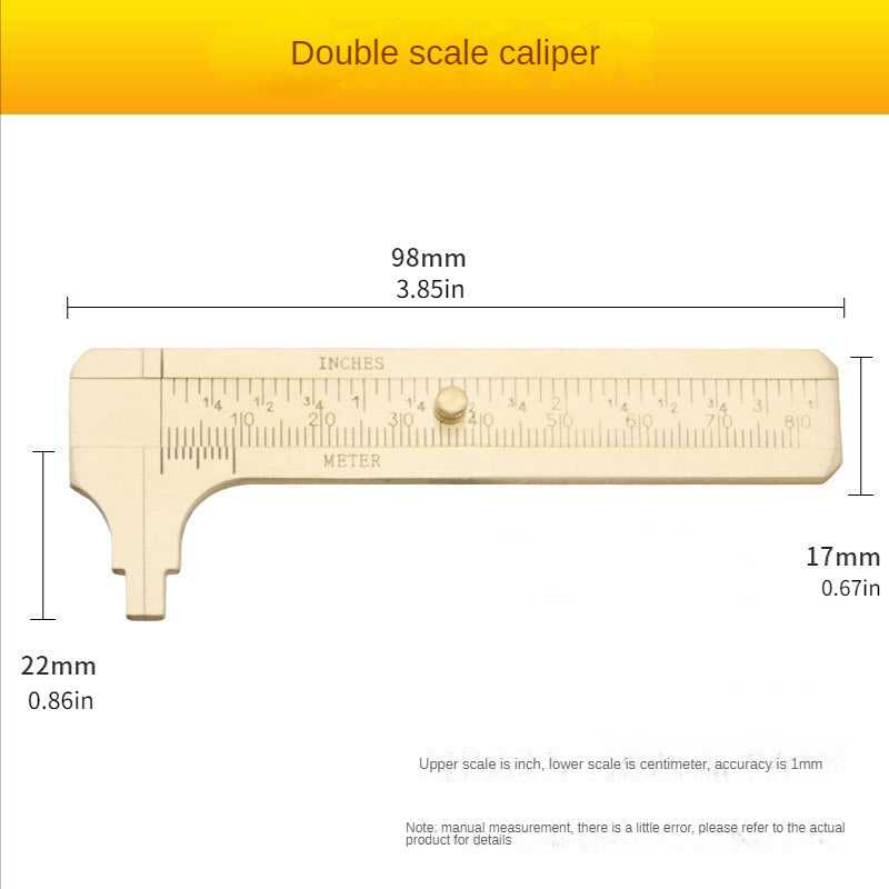 Mini Vernier Caliper Single,Double Scale Measuring Tool Brass Image 4