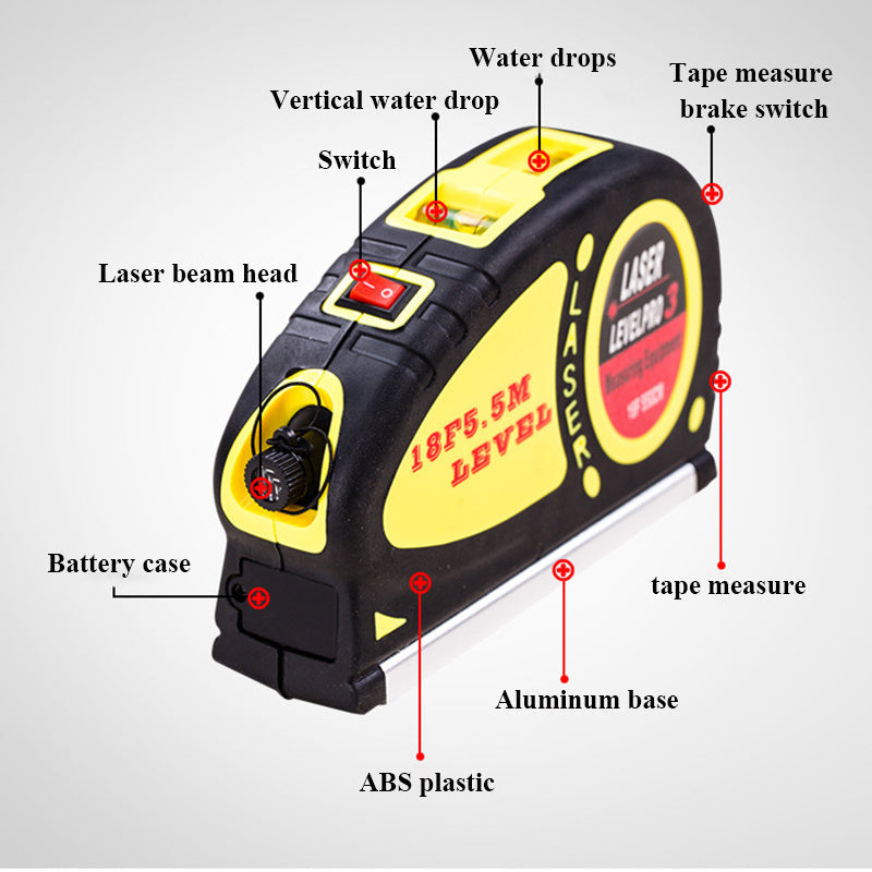 Multi-function Infrared Laser Level Scale With Tape Measure Image 6