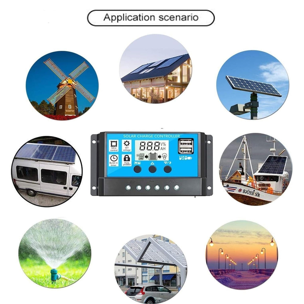 Multi-Function Adjustable LCD Display Solar Panel Charger Controller 12V,24V Image 2