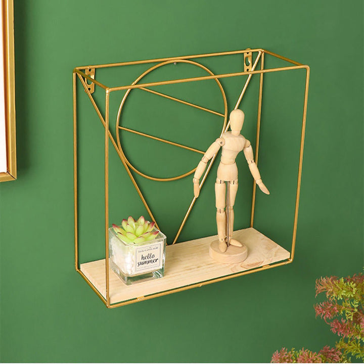 Nordic Geometery Iron Wall Hanging Storage Shelf Rack Home Decorations Image 4