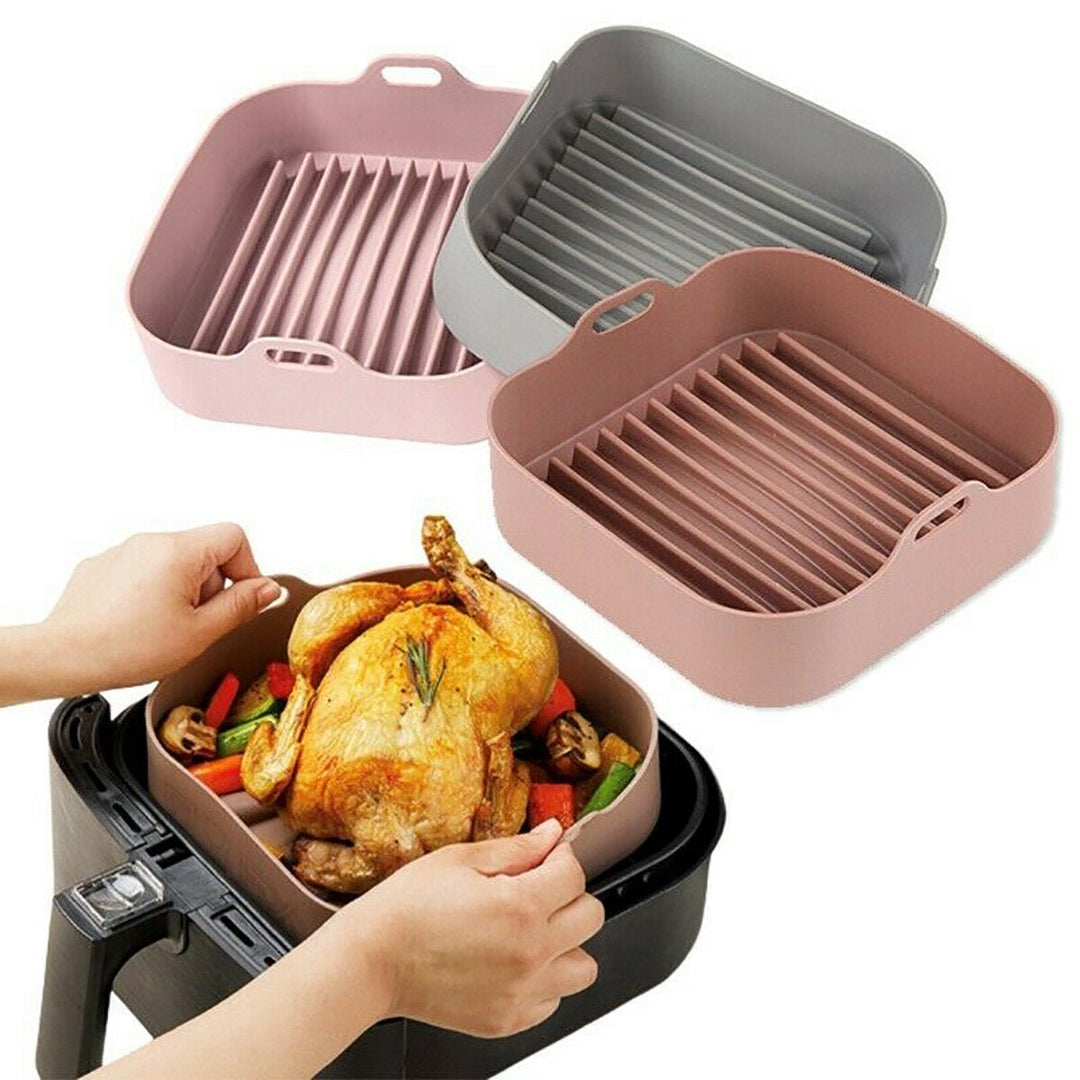 Multi-functional Silicone Baking Tray High Temperature Resistant Non-stick Bread Fried Baking Pan with Handles Image 2