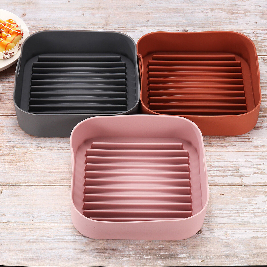 Multi-functional Silicone Baking Tray High Temperature Resistant Non-stick Bread Fried Baking Pan with Handles Image 3