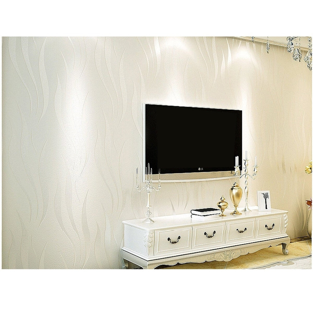 Non-woven Wallpaper Roll 3D Wave Background Sticker Living Room Bedroom Decoration Image 12