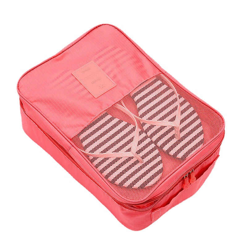 Nylon Shoe Storage Bag Double Layer Waterproof Portable Folding Pouch Case Organizer Image 5