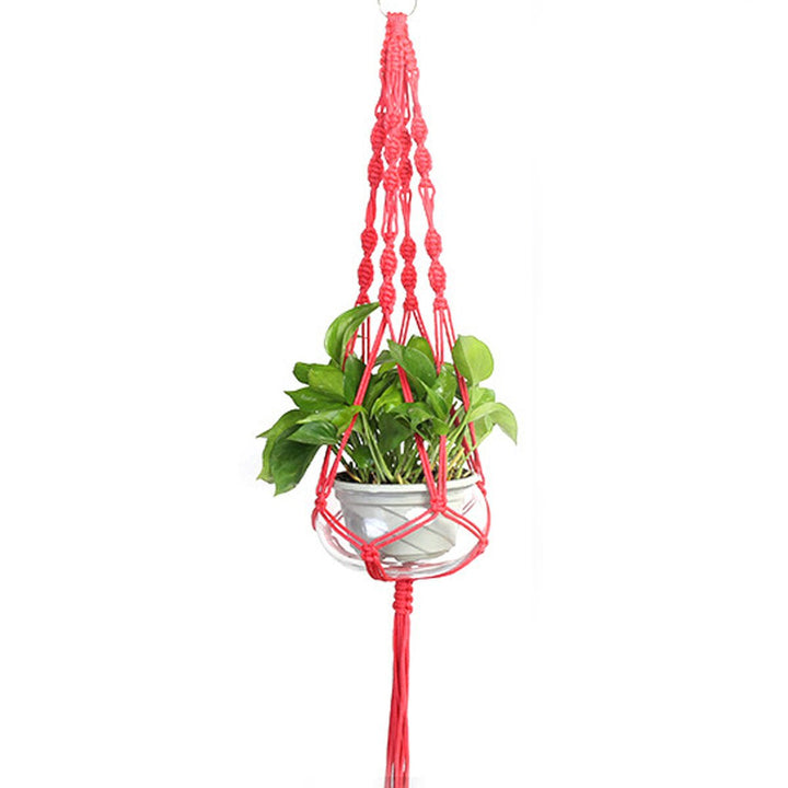 Nylon Rope Tassel Flower Pot Hanging Basket Net Knotted Rope Plant Holder Image 2