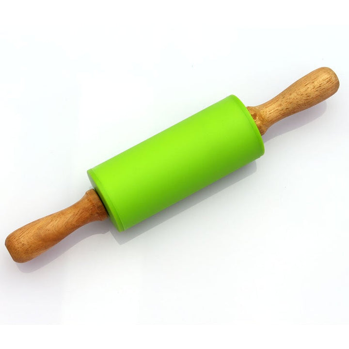 Non-Stick Silicone Rolling Pin Kitchen Pastry Dough Flour Bread Cooking Bakeware Tool Image 1